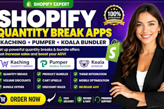 setup shopify quantity break apps kaching pumper koala bundler