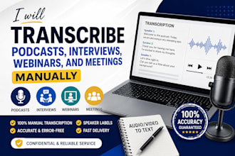 transcribe podcasts, interviews, webinars, and meetings manually