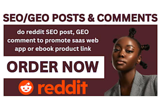 do reddit SEO post, GEO comment to promote saas web app or ebook product link
