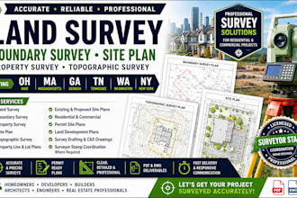 ohio ma ga tn wa ny land survery boundary survey site plan surveyor stamp permit