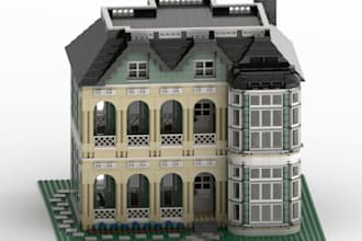 do custom 3d lego design model, lego set moc toy, with manual pdf instructions