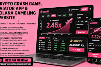 build crypto crash game, aviator app, functional solana gamble website jackpot