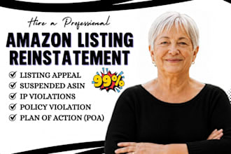 write amazon listing reinstatement appeal for suspend asin and ip violations
