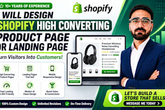 design shopify high converting product page or landing page