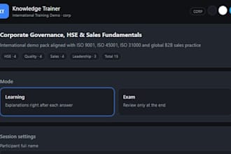 build a custom employee training quiz and exam simulator