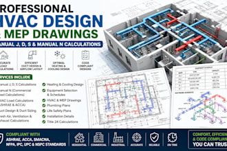 do manual j, manual n, manual d, manual s, duct design, building for mep drawing