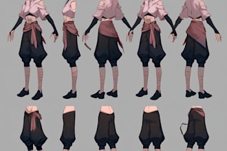 make a character sheet with a unique art style