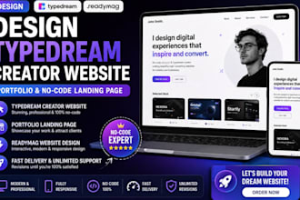 design typedream creator website portfolio no code landing page readymag website