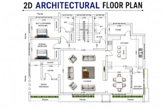 do architectural 2d floor plan, blue print, permit drawing autocad floor plan