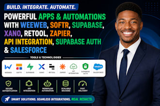 weweb softr supabase xano retool zapier api integration supabase auth salesforce