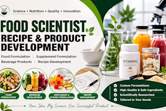 develop food, beverage and supplement product formulation, protein powder recipe