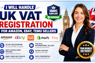 do UK vat registration for amazon, ebay, temu, shopify and etsy sellers