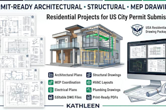 prepare permit ready architectural structural, mep drawings for USA cityapproval