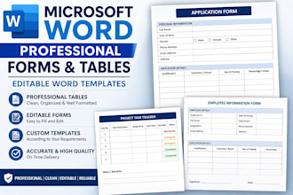 create professional tables,forms and templates in word