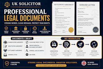 draft legal agreements demand letters and employment documents as UK solicitor