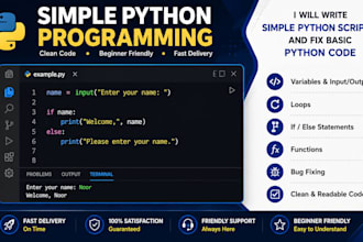 write simple python scripts and fix basic python code