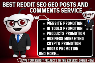 do reddit SEO post for website business ai app ecommerce product link promotion