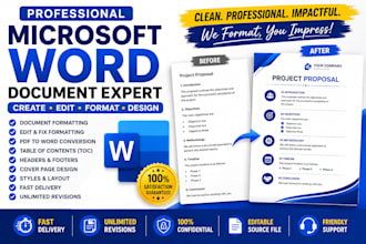 create, edit, format microsoft word document, ms word expert