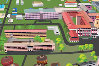 design campus map, school map, university map, wayfinding map, site plan