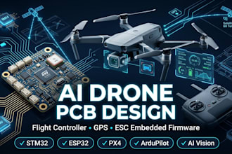 design ai drone pcb, uav flight controller, embedded firmware, gps and esc