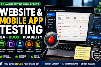test websites, software and mobile apps with usability and bug QA testing