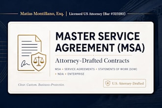 draft a legally binding master service agreement msa for