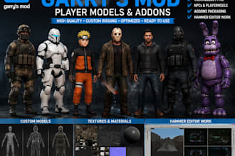 create or edit custom garrys mod player model with addons for gmod using hammer