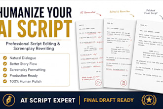 edit, rewrite, and polish your ai generated script or screenplay