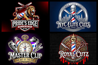 design outstanding barbershop and barber logo