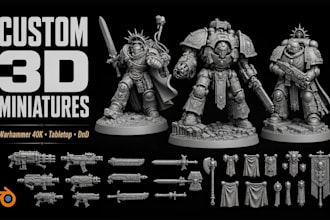 sculpt 3d warhammer 40k miniatures kitbash bits aos dnd stl file for 3d printing