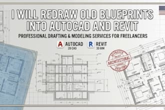 redraw old blueprints into autocad and revit
