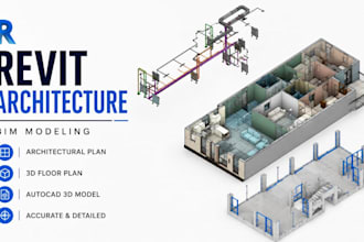 draft and design architectural plan in revit,3d floor plan autocad 3d model