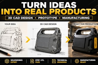 design 3d cad models and product prototypes for manufacturing