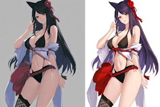 draw beautiful sfw or nsfw anime art illustration