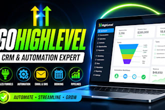 setup gohighlevel CRM, workflow automation and sales funnel