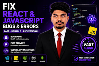 fix javascript react bugs and errors in your web application