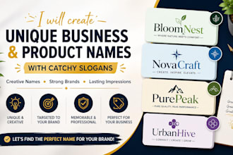 create unique business names and catchy slogans