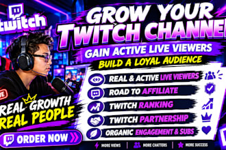 do organic twitch promotion, to gain live viewers, chatters and twitch affiliate