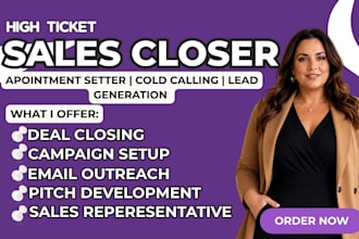 sales closer sales representative  b2b salesperson high ticket sales closer sdr