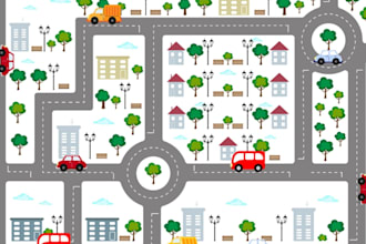 design a professional city, road, travel, and location vector map