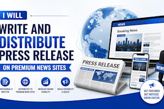 write and distribute press release on premium news sites