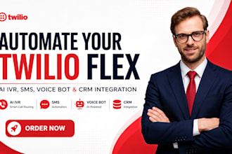 automate your twilio flex call center with ai IVR, SMS, voice bot and CRM