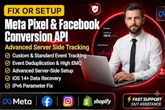 fix or setup meta pixel, facebook capi, server side tracking, consent mode v2