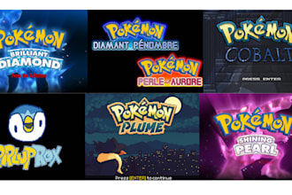create a custom pokémon pixel art logo and title screen for fangame rom hack