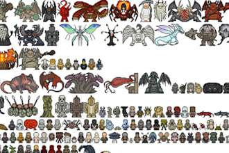 create custom 2d game assets, props, objects and fantasy icons