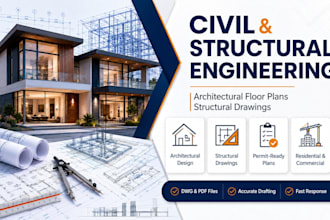 civil and structural engineering architectural floor plan and structural drawing
