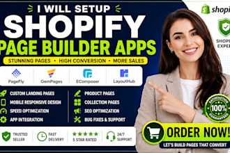 setup shopify page builder apps pagefly gempages ecomposer layouthub