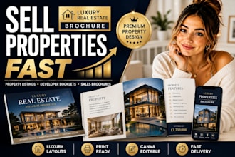 design luxury real estate brochure property listing booklet in canva