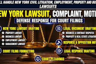 handle new york civil litigation, employment, property and business lawsuits