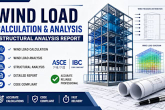 do wind load calculation, wind load analysis and structural analysis report